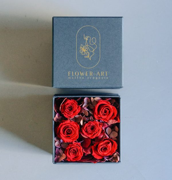 Flowerart sanvalentino shop fiori stabilizzati small rose rosse mazzi composizioni fiori fiorista fioraio legnano