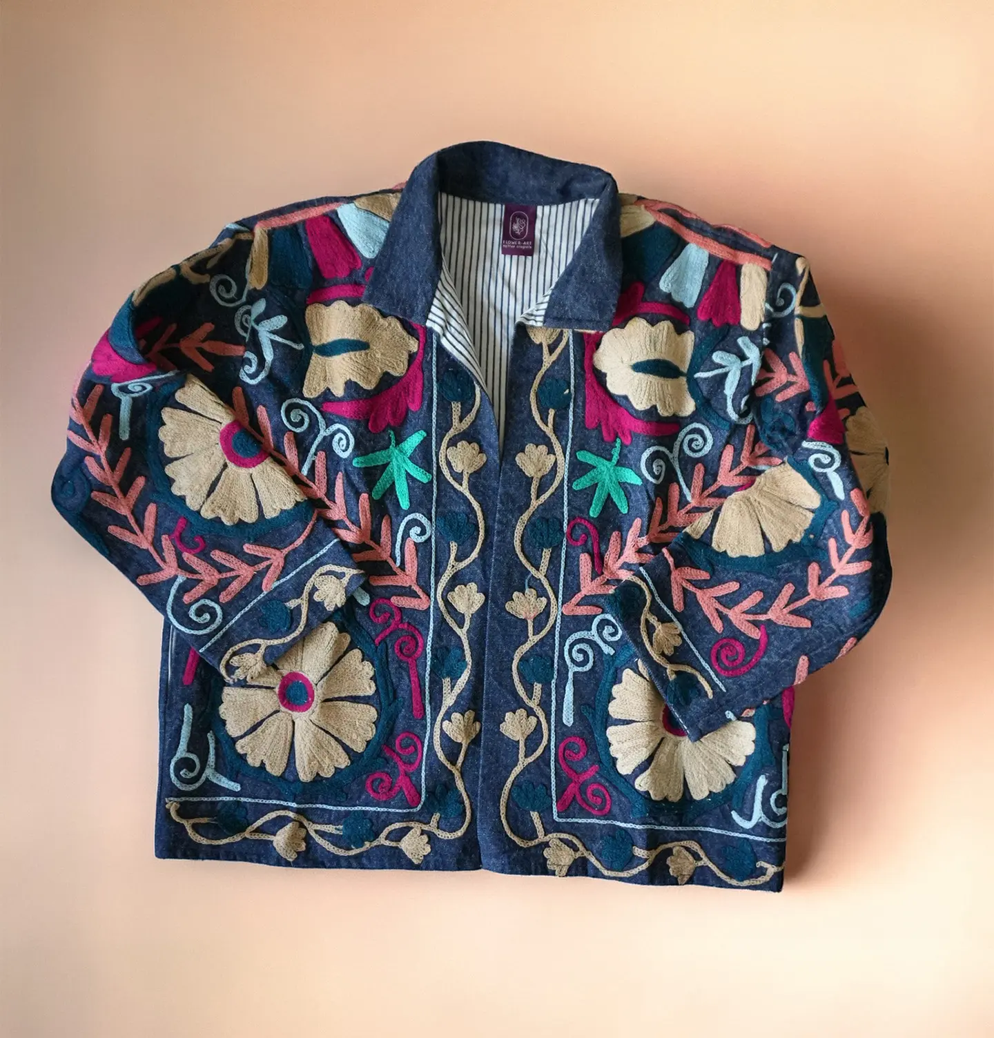 Jacket denim blossom crema Flowerart Matteo Crugnola fiorista legnano fioraio legnano shop online