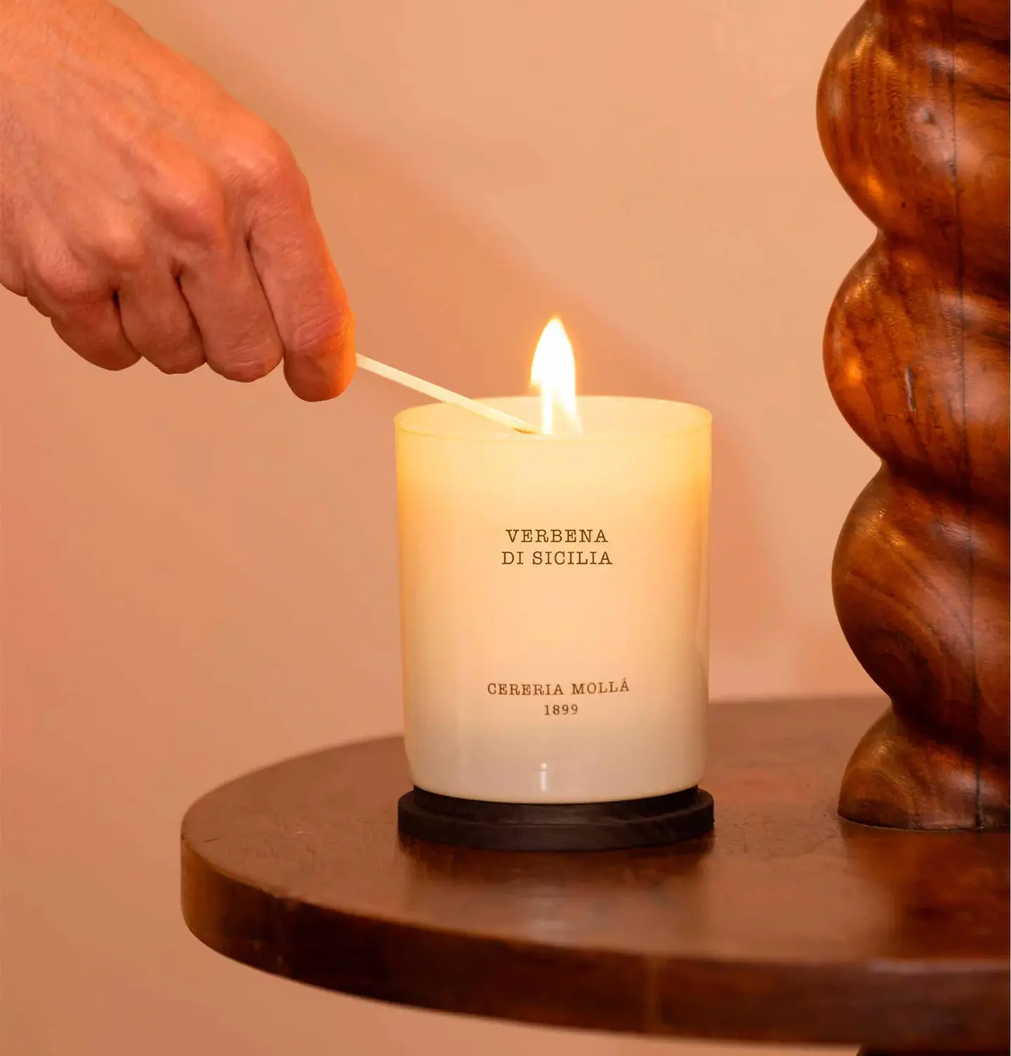 Cereria mollá 1899 Candela verbena di sicilia vaso acceso Flowerart Matteo Crugnola fiorista legnano